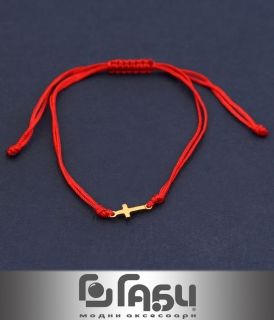 Red Bracelet - Steel Cross