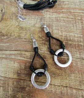 Earrings of genuine leather