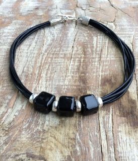 Beautiful necklace with ceramic cubes