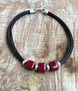 Beautiful necklace with ceramic cubes
