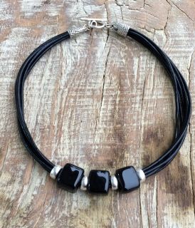 Beautiful necklace with ceramic cubes
