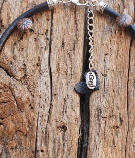 Art Necklace made of genuine leather