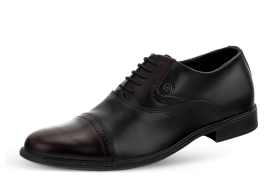 MEN'S OFFICIAL SHOES WITH TIES IN BLACK AND BURGUNDY COLOR