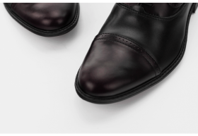 MEN'S OFFICIAL SHOES WITH TIES IN BLACK AND BURGUNDY COLOR