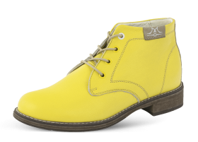 Yellow ladies' boots type chukka with shoelaces