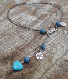Stylish necklace of genuine leather