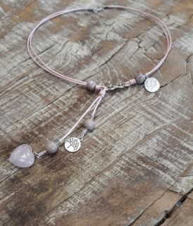 Beautiful necklace of genuine leather