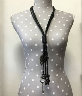 Long Leather Necklace - Key for the heart
