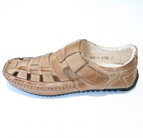 Men’s sandals of brown genuine leather