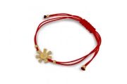 Червена гривна със златен елемент - РОЗЕТА ОТ ПЛИСКА