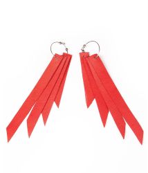 Обеци от кожа - Maya red