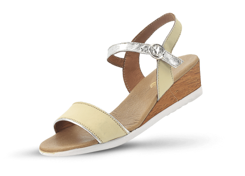 Brown ladies' slippers with decorative stitching