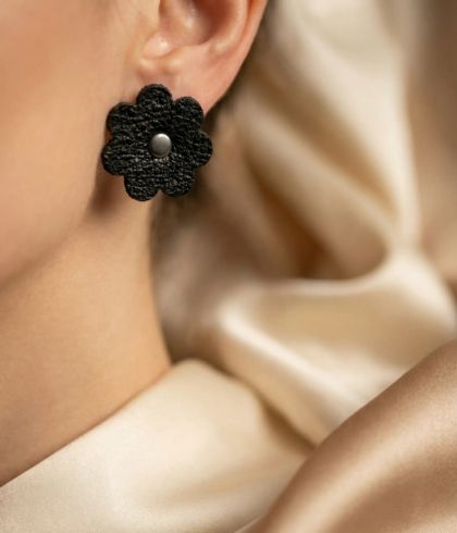 Обеци - Leather Bloom