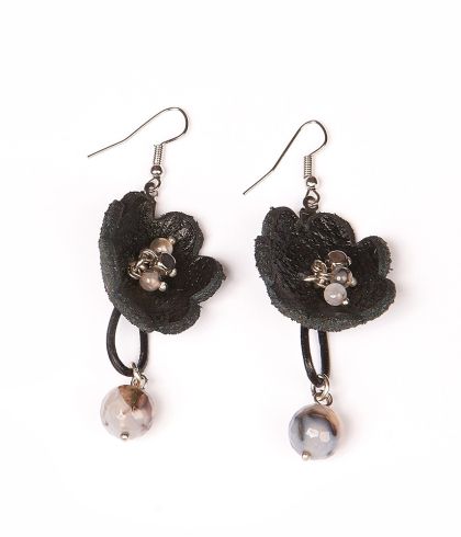 Обеци от кожа - Bloom Agate