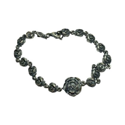 Сребърна гривна - Роза