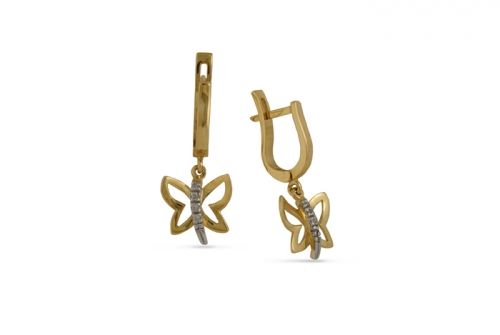 Златни обеци - Пеперуди