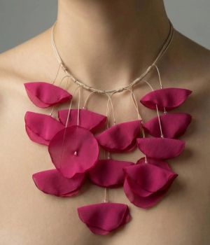 Stylish necklace - turquoise with leather