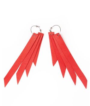 Обеци от кожа - Maya red
