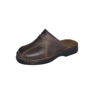 BROWN MEN'S SLIPPERS FROM LEATHER 