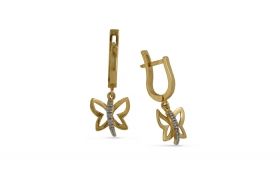 Златни обеци - Пеперуди